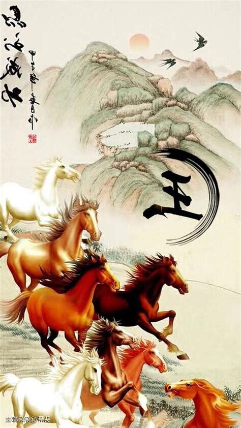 八駿馬圖 画像